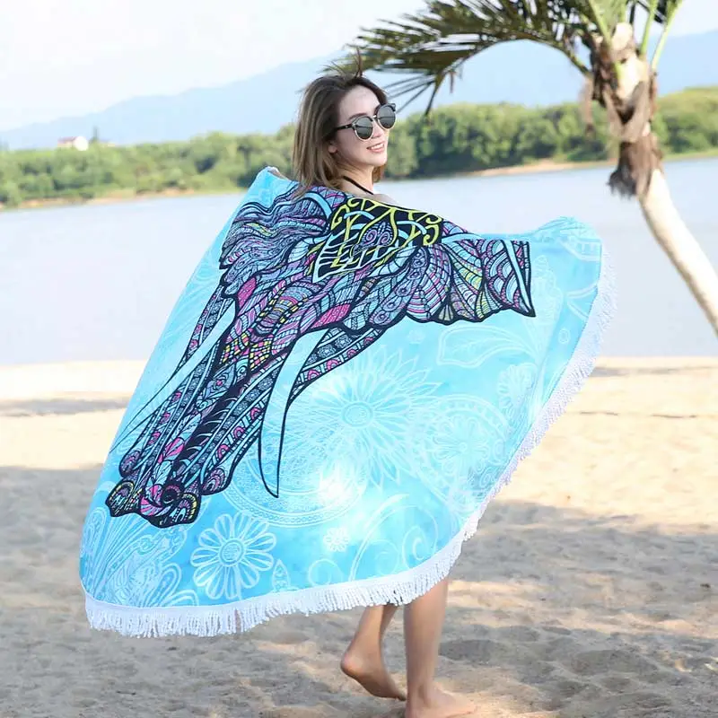 Elephant Round Beach Towel 3