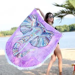 Elephant Round Beach Towel 4