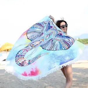 Elephant Round Beach Towel 5