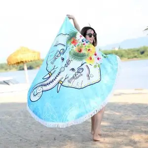 Elephant Round Beach Towel 6 1