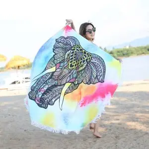 Elephant Round Beach Towel 9
