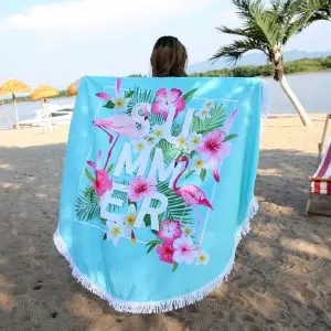 Lefovs Flamingo Round Beach Towel 11