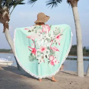 Lefovs Flamingo Round Beach Towel 4