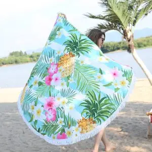 Pineapple Round Beach Towel Pattern L2