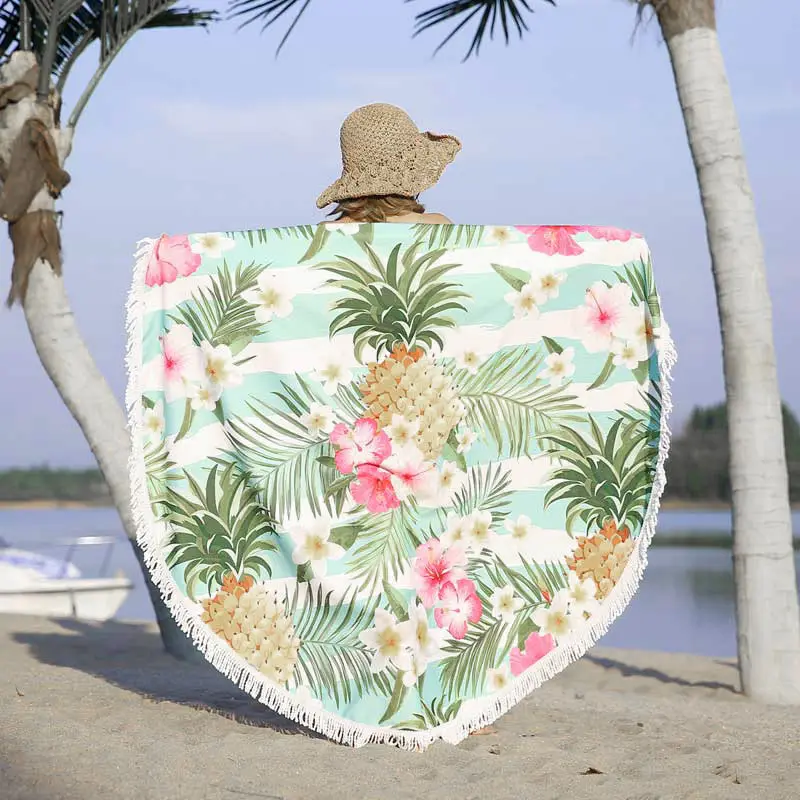 Pineapple Round Beach Towel Pattern L3