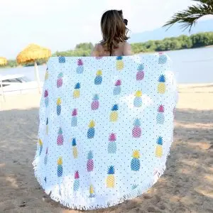 Pineapple Round Beach Towel Pattern L4