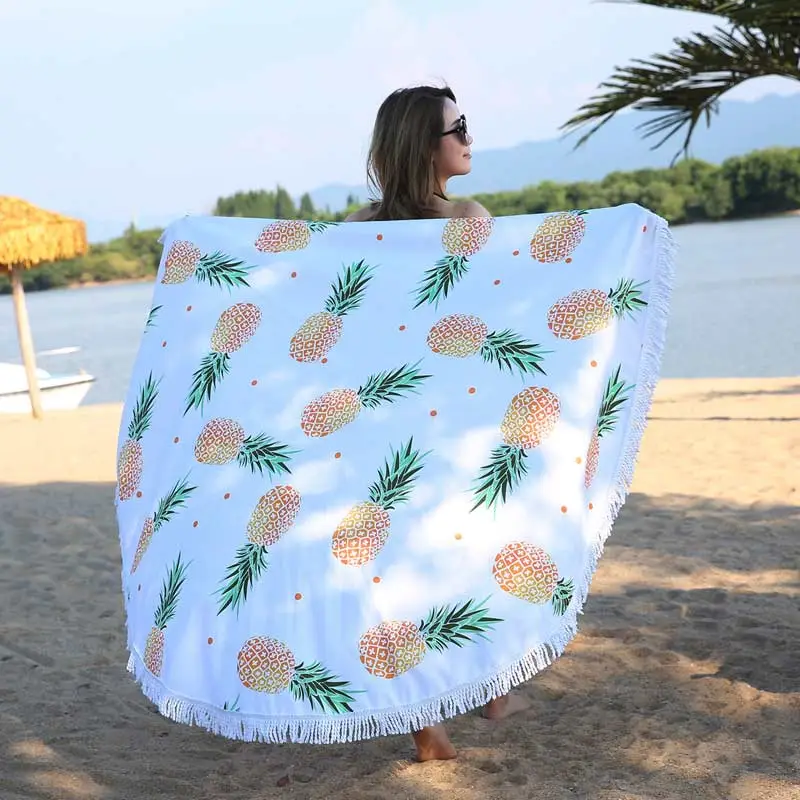 Pineapple Round Beach Towel Pattern L5