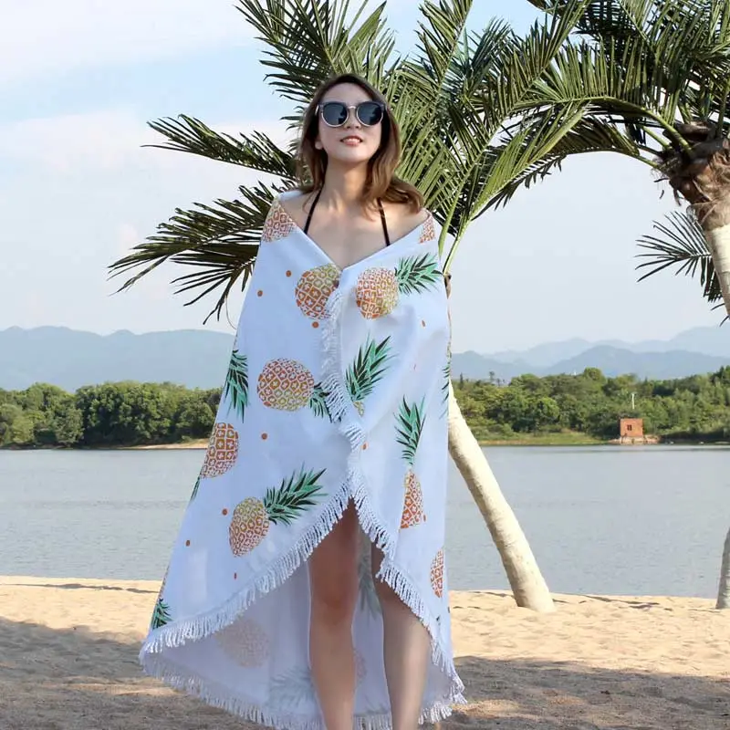 Pineapple Round Beach Towel Pattern L6