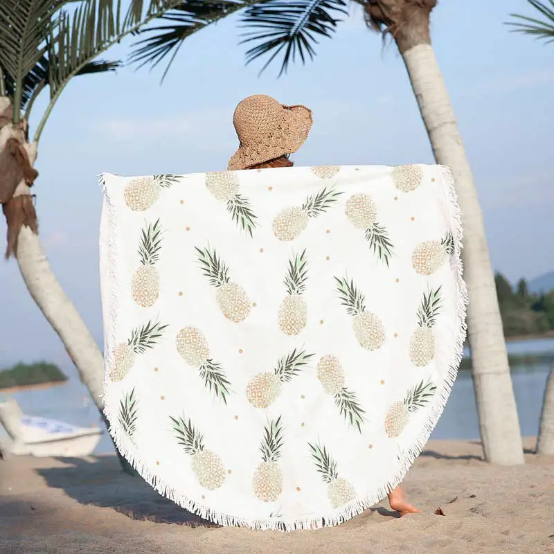Pineapple Round Beach Towel Pattern L9