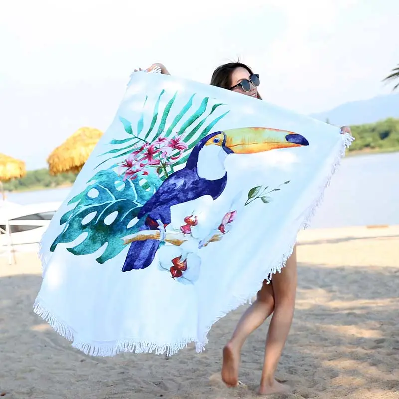 Toucan Round Beach Towel 1