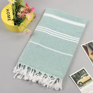 100x180cm 360g 190GSM 100% Cotton Turkish Towel SKU-02-Green 1-16
