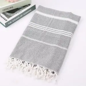 100x180cm 360g 190GSM 100% Cotton Turkish Towel SKU-05-Gray 1-3