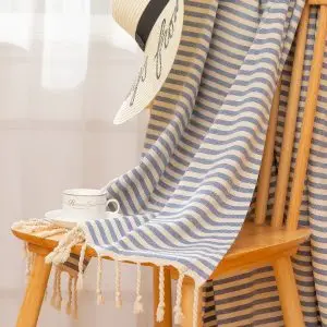 100x180cm Classic striped cotton Turkish beach towel with bag