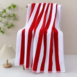 75x150cm 500g Cotton Red Stripes Beach Towel