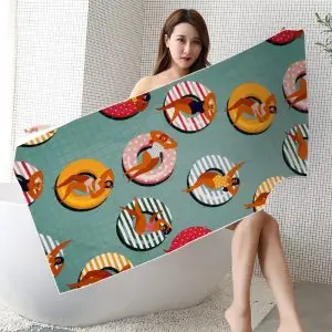 75x150cm Blue Circle beach towel