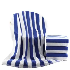 75x180cm Cotton Beach Towel Blue and white stripes