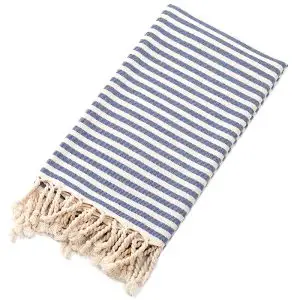 Adults Customizable Oversized Sandless Cotton Turkish Beach Towel SKU-06-Blue 25-6