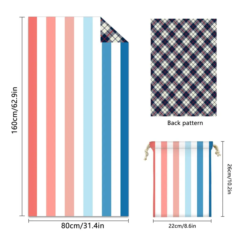 Custom Design Double Side Printed Beach Towel With Bag SKU 09 TW4 1