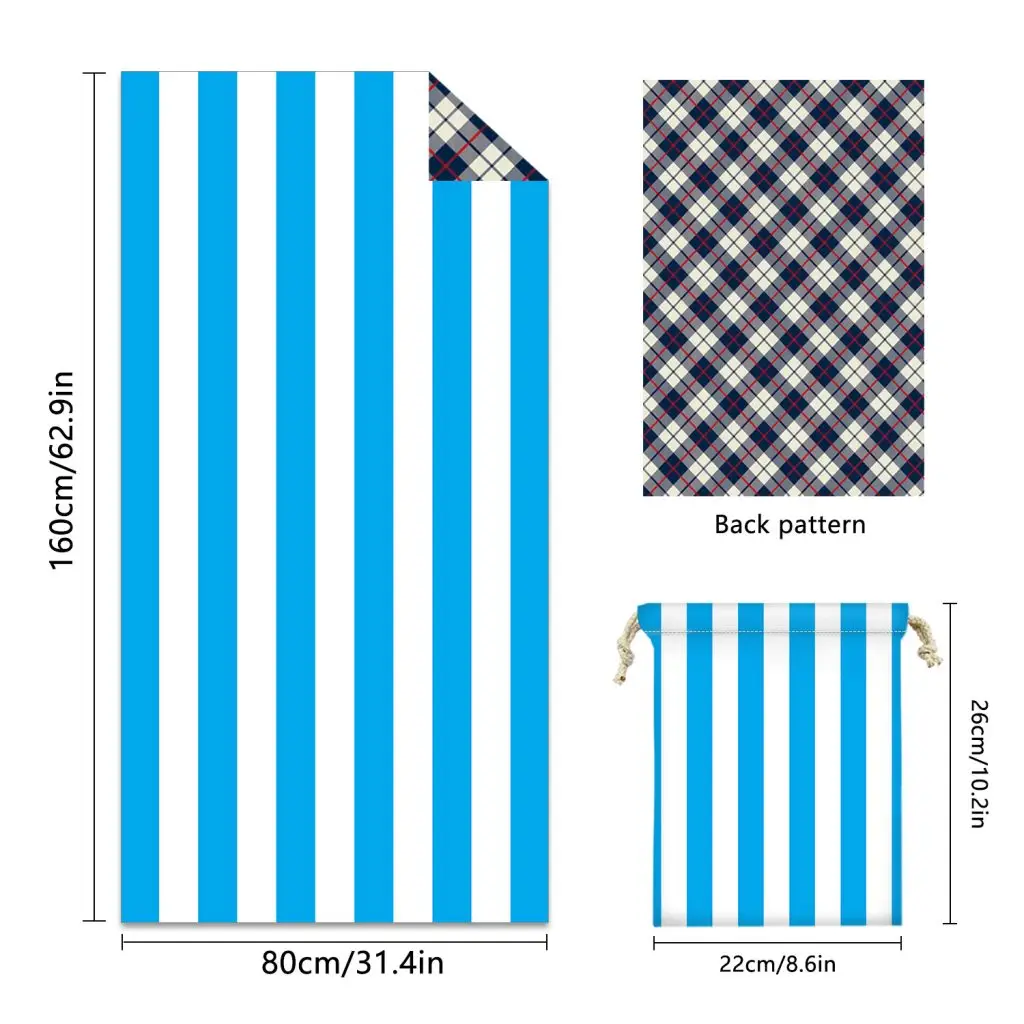 Custom Design Double Side Printed Beach Towel With Bag SKU 25 TW20 1