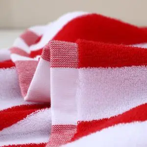 Custom Logo Cotton Beach Towel 75x180cm With Red Stripes