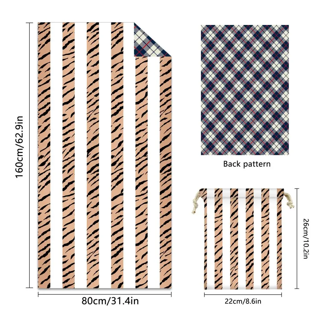Double Sided 80x160cm Suede Beach Towel With Bag SKU 07 TW2 1