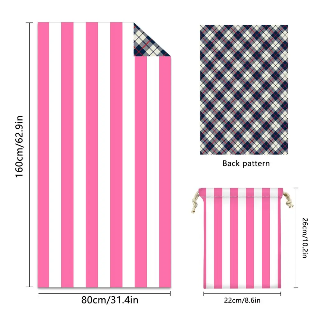 Double Sided 80x160cm Suede Beach Towel With Bag SKU 15 TW10 1