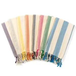 High Quality Luxury 40x70 inches Striped Turkish Beach Towel With Tassel