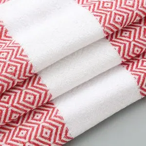Jacquard Turkish Lozenge Tassel Beach Towel 100x180cm 460g 240GSM