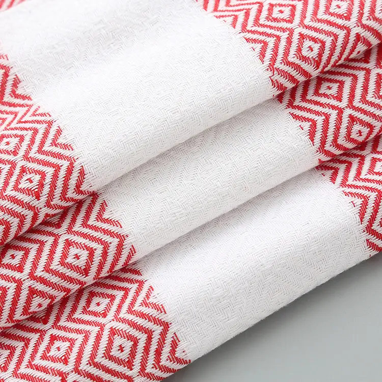 Jacquard Turkish Lozenge Tassel Beach Towel 100x180cm 460g 240GSM