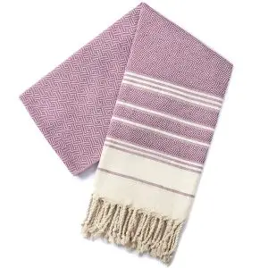 Luxury Peshtemal Towel 100x180cm 100% Cotton Diamond Turkish Bath Beach Towel SKU-10-Purple