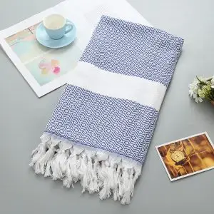 Premium Cotton 100x180cm 240GSM Turkish Lozenge Tassel Beach Towel SKU-02-5-3