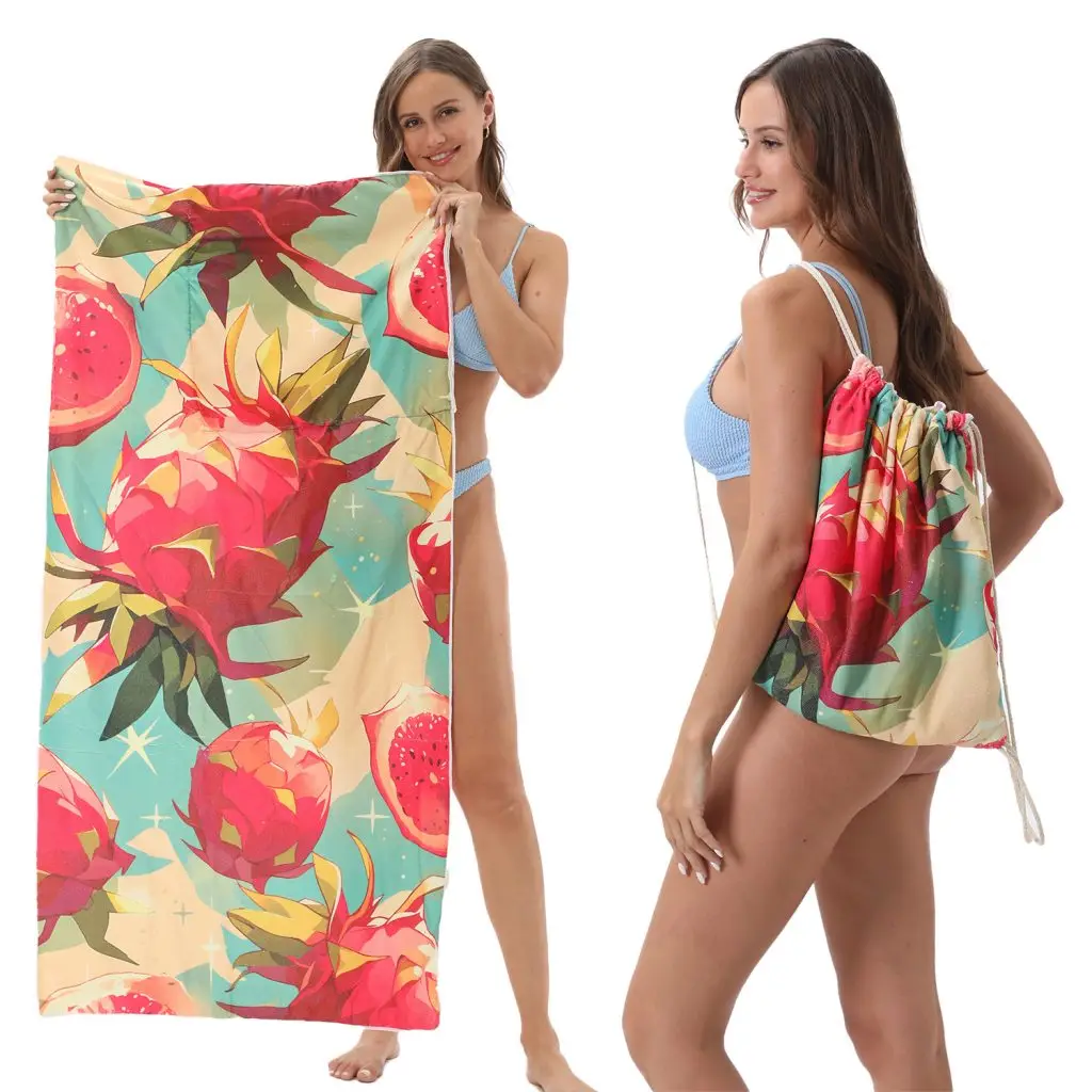 Printed Foldable Beach Towel Bag Set 70x140cm SKU 14 YTB 001 14