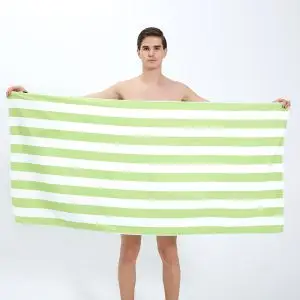 Green Stripes Beach Towel