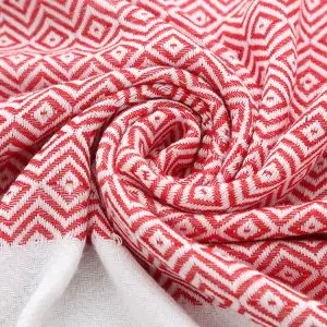 Turkish Lozenge Tassel Beach Towel 100x180cm 460g 240GSM OEM LOW MOQ