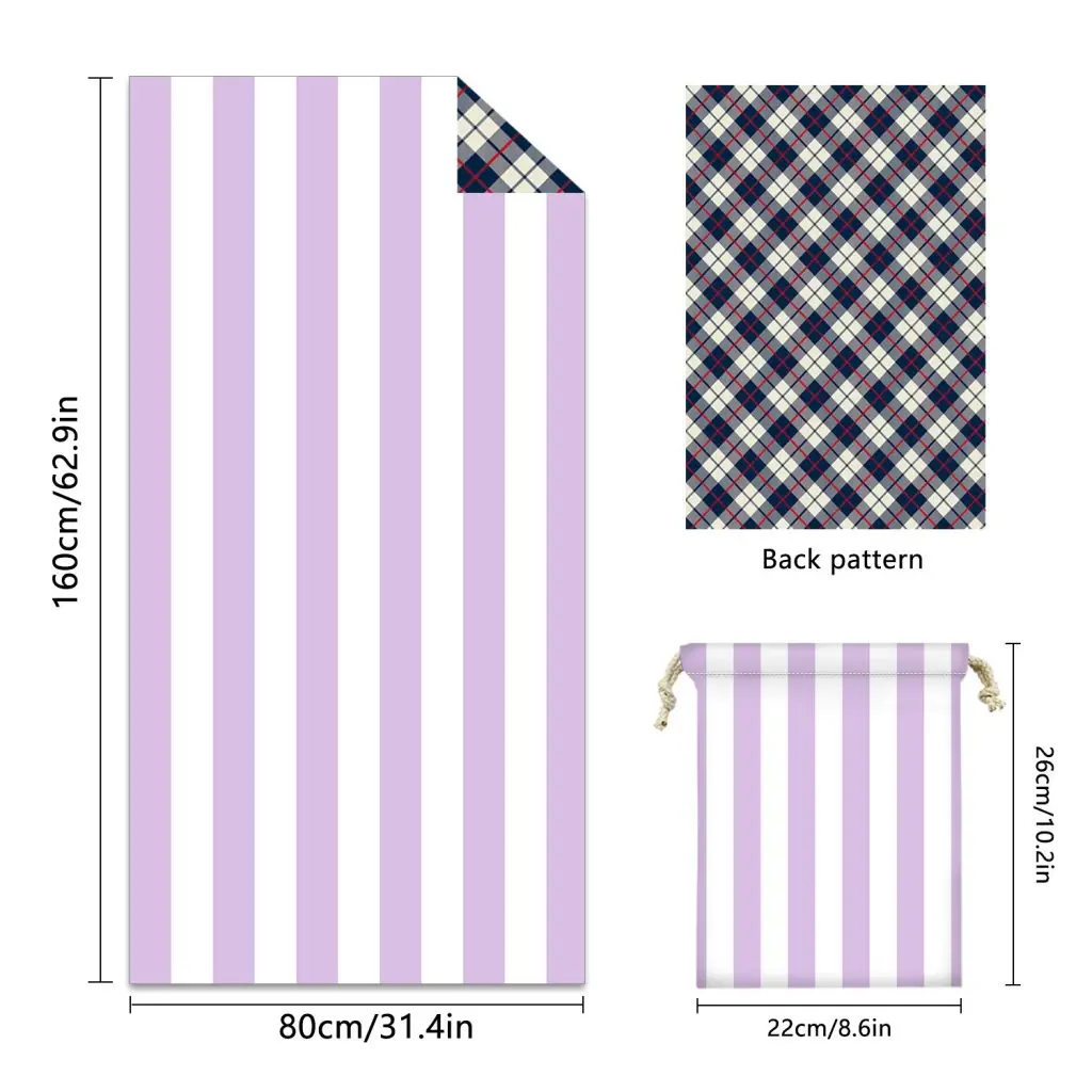Two Sides Printed 80x160cm Beach Towel With Bag SKU 14 TW9 1