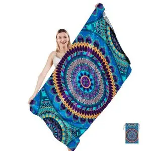 80x160cm Two side printed mandala beach towel with cloth bag