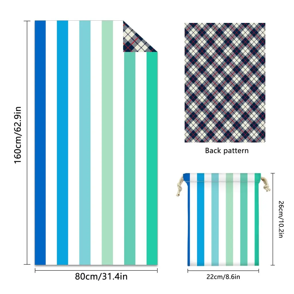 Wholesale Double sided Print Beach Towel With Bag SKU 10 TW5 1