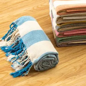Wholesale Supply Luxury 40x70 inches Striped Turkish Beach Towel With Tassel