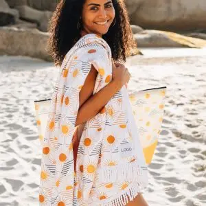 80x160cm rectangle beach towel with tassel custom logo