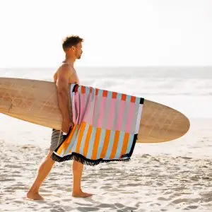 Men's Rectangle Beach Towel with Fringe