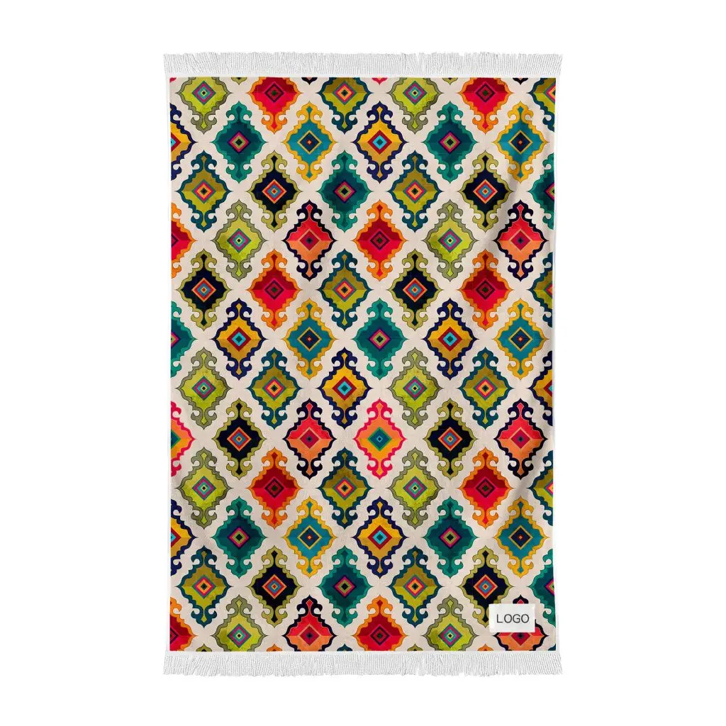 Rectangular Quick Dry Beach Towel with Tassel SKU 14 LSSTJ 14