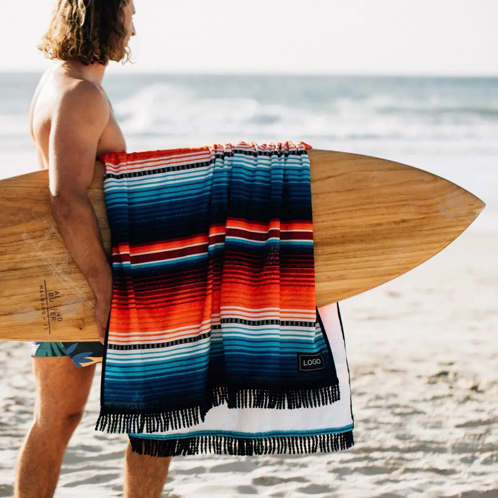 rectangular quick dro towel with tassel
